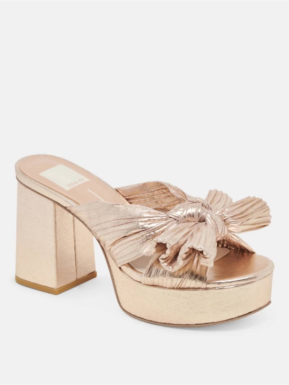 Dolce Vita Slip-On Platform Bow Mule with Knot Bow - Gold